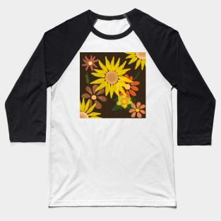 Sunflower Daffodil Daisy Flower Arrangement Design Baseball T-Shirt